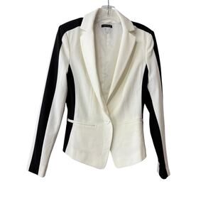 Venus Size 2 Blazer Jacket Pleated Long Sleeve Padding Chic Formal Black White